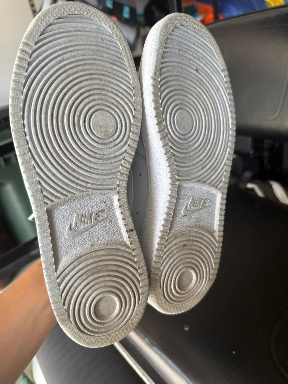 Nike White and Light Gray/Blue Women's Athletic Shoes - Picture 5 of 6